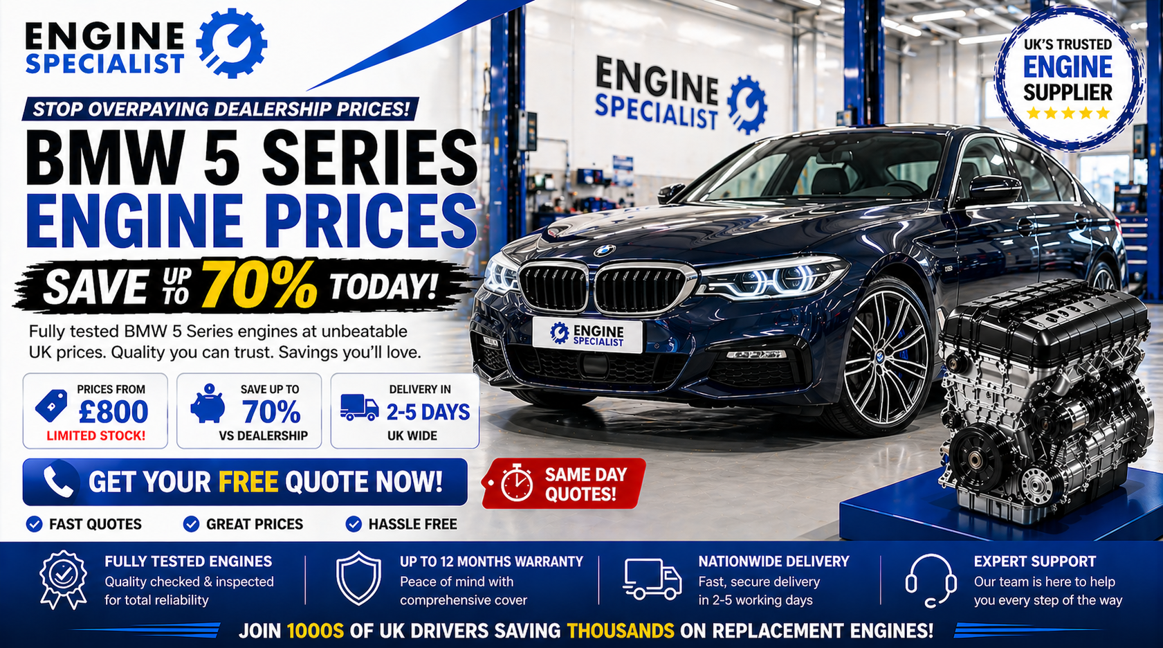 BMW 5 Series Engine Specialist | Used & Reconditioned